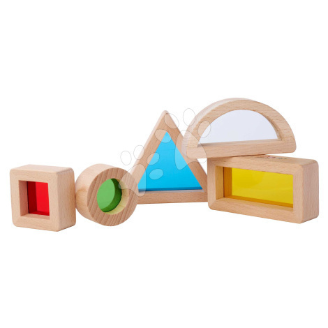 Dřevěné kostky s okénky a zrcadlem Montessori Window Bricks Eichhorn