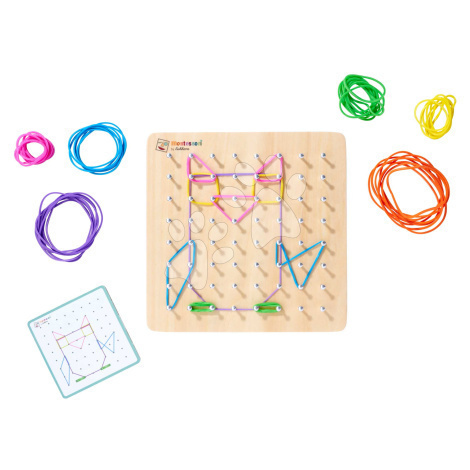 Dřevěná geometrická deska s hřebíčky Montessori Geo Board Eichhorn