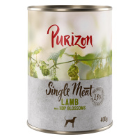 Purizon Single Meat 24 x 400 g – výhodné balení - jehněčí s květy chmelu