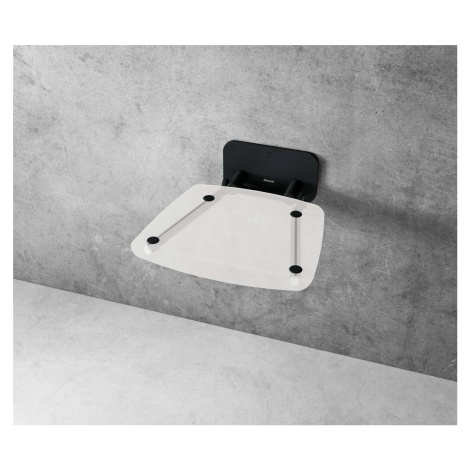 Sprchové sedátko Ravak OVO B sklopné š. 36 cm čirá/černá B8F0000059