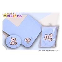 Baby Nellys Deka/dečka froté/velur - Medvídek Teddy Bear - sv. modrá