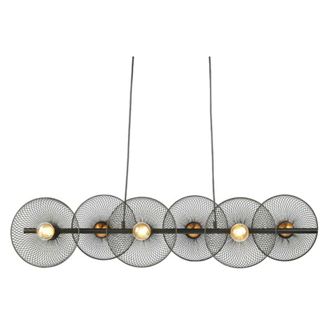 ACA Lighting závěsné svítidlo 6XE27 černý kov 103X35XH119CM KOBE HL45846P103B