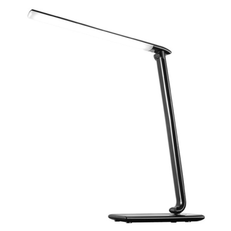 SOLIGHT WO37-B LED stolní lampička stmívatelná, 12W, volba teploty světla, USB, černý lesk