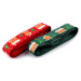 Vánoční rypsová stuha domečky šíře 25 mm Varianta: 1 červená, Balení: 3 m