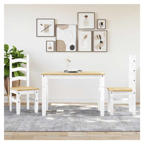 vidaXL Jídelní set ze 3 kusů "Panama" Bílé masivní dřevo borovice
