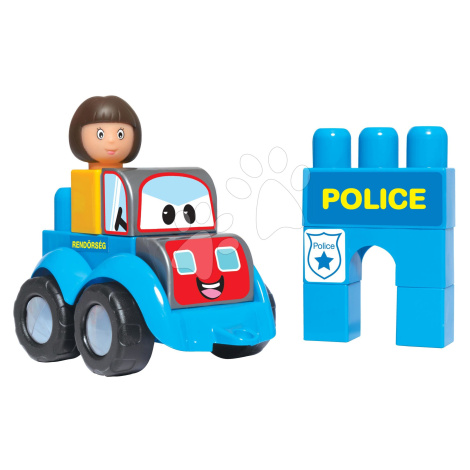 Stavebnice policejní autíčko Dohány s kostkami 3 figurky od 12 měsíců DOHÁNY