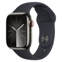 Apple Watch Series 9 Cellular 41mm Grafitová ocel s temně inkoustovým sportovním řemínkem S/M Gr