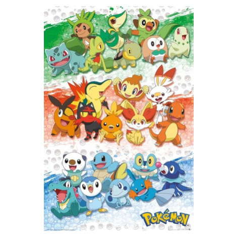 Plakát, Obraz - Pokemon - First Partners, (61 x 91.5 cm) GB Eye