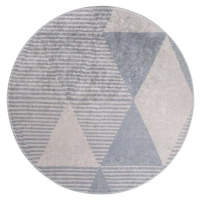 Šedý pratelný kulatý koberec ø 80 cm Yuvarlak – Vitaus