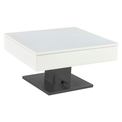 Livetastic KONFERENČNÍ STOLEK, černá, bílá, kov, sklo, kompozitní dřevo, 80/80/47 cm