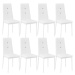tectake 404123 8 jídelní židle, ozdobné kamínky - bílá - bílá