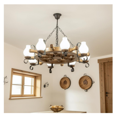 Brilagi - Lustr na řetězu TIMONA 8xE14/40W/230V pr. 70 cm buk/ořech EX-01001