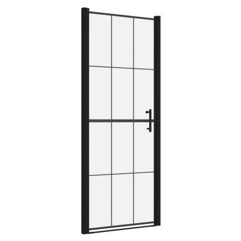 vidaXL Sprchové dveře tvrzené sklo 91 x 195 cm černé