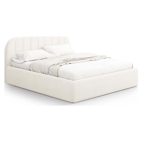 Slonovinová čalouněná dvoulůžková postel s úložným prostorem s roštem 140x200 cm Juno – Windsor  Windsor & Co Sofas
