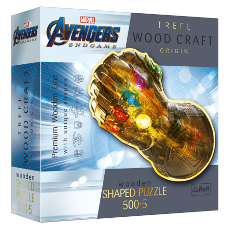 Trefl Dřevěné puzzle 500+5 - Avengers Rukavice nekonečna