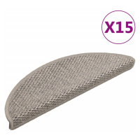 vidaXL Samolepící nášlapy na schody vzhled sisal 15 ks 56x17x3cm taupe