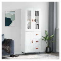 vidaXL Skříň highboard lesklá bílá 69,5 x 34 x 180 cm kompozitní dřevo