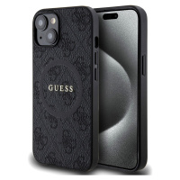 Guess PU Leather 4G Colored Ring MagSafe kryt iPhone 14 černý