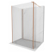 MEXEN/S Kioto Sprchová zástěna WALK-IN 110 x 95 x 40 cm, transparent, růžové zlato 800-110-095-2