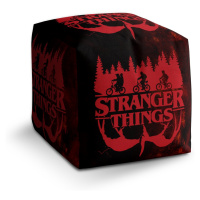 Sablio Taburet Cube Stranger Things Red: 40x40x40 cm