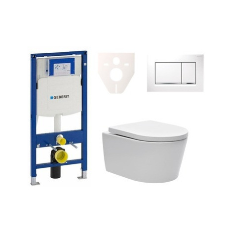 Cenově zvýhodněný závěsný WC set Geberit do lehkých stěn / předstěnová montáž+ WC SAT Brevis SIK