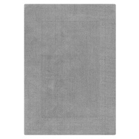 Flair Rugs koberce Kusový ručně tkaný koberec Tuscany Textured Wool Border Grey Marl - 120x170 c