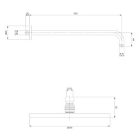 OMNIRES SLIMLINE hlavová sprcha včetně ramena, o25 cm nikl /NI/ WGSET1NI