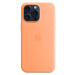 Apple silikonový kryt s MagSafe na iPhone 15 Pro Max sorbetově oranžová