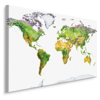 MyBestHome BOX Plátno Fyzická Mapa Světa Varianta: 100x70