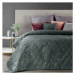 Luxusní prošívaný přehoz na manželskou postel tmavě zelené barvy
