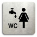 Accept Piktogram "umývárna, WC ženy" (80 × 80 mm) (stříbrná tabulka - černý tisk bez rámečku)