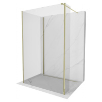 MEXEN/S Kioto Sprchová zástěna WALK-IN 120 x 105 x 30 cm, transparent, zlatá 800-120-105-221-50-