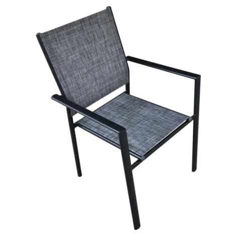Tempo Kondela Zahradní stohovatelná židle TELMA - šedá / černá + kupón KONDELA10 na okamžitou sl