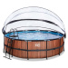 Bazén s krytem pískovou filtrací a tepelným čerpadlem Wood pool Exit Toys kruhový ocelová konstr