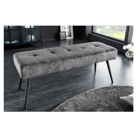 LuxD Designová lavice Bailey 100 cm tmavě šedý manšestr - II. třída