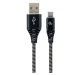 GEMBIRD Kabel USB 2.0 AM na Type-C kabel (AM/CM), 2m, opletený, černo-bílý, blister, PREMIUM QUA