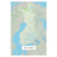 Mapa Finsko color, (26.7 x 40 cm)