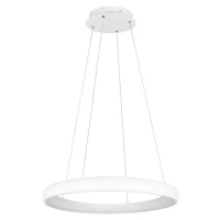 Bílé LED stmívatelné závěsné svítidlo s kovovým stínidlem ø 75 cm Cardona – Trio