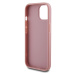 Zadní kryt Guess PU Fixed Glitter 4G Metal Logo pro Apple iPhone 12/12 Pro, růžová