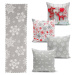 Sada 4 vánočních povlaků na polštář a běhounu na stůl Minimalist Cushion Covers Snowflakes