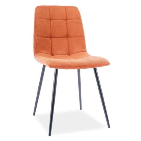 Kasvo MILA židle nohy černé / látka fjord 42 oranžová