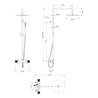 OMNIRES CONTOUR termostatický sprchový sloup antracit /AT/ CT8044AT