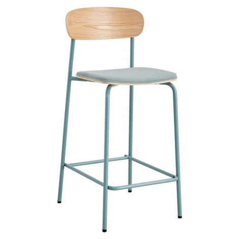 Barové židle v sadě 2 ks v modro-přírodní barvě (výška sedáku 66 cm) Adriana – Marckeric