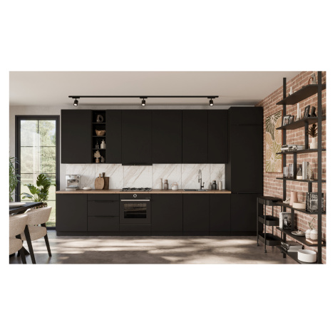 Kuchyňská linka 390 cm Aria 2 - Černá + BL Black AFM