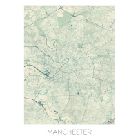 Mapa Manchester, Hubert Roguski, (30 x 40 cm)