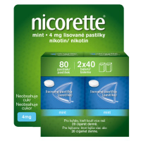 NICORETTE Mint 4 mg lisované pastilky 2 x 40 kusů