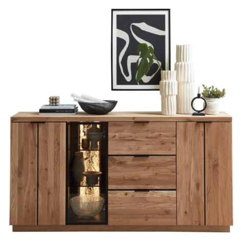 Szynaka Komoda Napoli 20 s LED osvětlením 180 cm z masivu dub Bianco