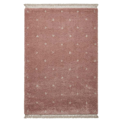 Růžový koberec Think Rugs Boho Dots, 120 x 170 cm
