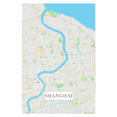 Mapa Šanghaj color, 26.7x40 cm