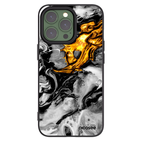 Silikonový černý obal pro Apple iPhone 13 Pro - Black Gold 2